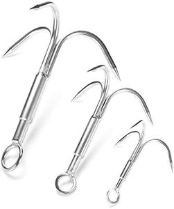 Wencheng Grappling Hook, 3-Claw Stainless Steel Tree Climbing Hook, 3 Pcs Carabiner Climbing Hook for Anchor Retrieving, Outdoor Hiking, Tree Limb Removal