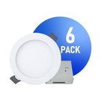 RS 6Inch 5CCT LED Recessed Light, 12W, Up to 1000LM, Dimmable, IC Rated, 2700K-3000K-3500K-4000K-5000K, Adjustable& Rotatable, Energy Star, ETL, Damp Location (6 Inch White Trim, Pack of 6)