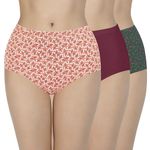 Amante Every de Printed High Rise Full Coverage Cotton Full Brief Panties (Pack of 3)