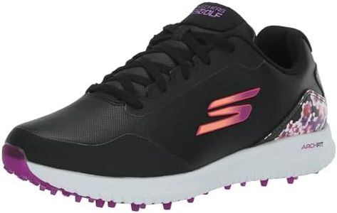 Skechers Women's Go Golf Max Arch Fit Spikeless Golf Shoe Trainers, Black Floral Pattern Waterproof, 3 UK