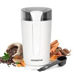 Aigostar Electric Coffee Grinder, Coffee Bean Grinder Electric for Spice Seeds Nuts, Small Coffee Blender Coffee Mill Food Grinder, 200W, Cream White