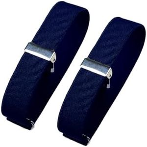 SUITUA Classic Sleeve Garters Arm Garters Sleeve Bands for Men Women, Adjustable Elastic Shirt Sleeve Holders for Tuxedo Wedding Gatsby, Multiple Colors (Navy, 1 inch)