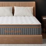 Double Mattresses 10 Inch Hybrid Memory Foam Mattress 4FT6, Pocket Spring Double Mattress Medium Firm with Motion Isolation, Hybrid Zoned Coil Orthopedic Matress in a Box, with OEKO TEX(135x190x25cm)