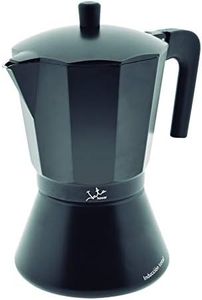 Jata CFI9 - Cafetera Italiana Inducción, Capacidad 9 Tazas, Apta para Todo Tipo de Cocinas, Cuerpo Aluminio, Negro