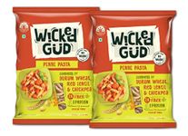 WickedGud 2X Fiber Penne Pasta | No Maida | Durum Wheat Semolina | Brown Rice | Red Lentils | Healthy Diet Pasta - 400gm x 2