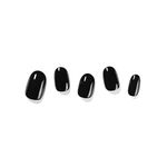 Dashing Diva Glaze Nail Strips - Real Black | Works with Any LED Nail Lamp | Long Lasting, Chip Resistant, Semicured Gel Nail Strips | Contains 34 Salon Quality Black Nail Wraps, 1 Prep Pad, 1 Nail