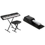 Casio CT-S200 61-Key Premium Keyboard Kit with Stand, Deluxe Bench, & Power Supply - Black & SP20 Piano Style Sustain Pedal