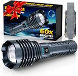 Super Bright Rechargeable Flashlights 2400000 High Lumen, Powerful LED Flashlight, IPX7 Waterproof Floodlight & Spotlight Flashlight 2-in-1 W/5 Modes for Camping, Emergency, Search & Rescue