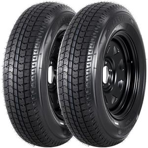GarveeTech 2-Pack Trailer Tire On Rim ST205/75D15 Trailer Tires and Wheels 5 Lug on 4.5 in PCD Trailer Tires with 15 in Rims Load Range C 6PR Black