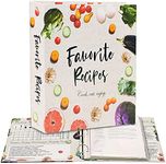 Recipe Binder 3-Ring A4 Kit with 16 Dividers, 32 Labels & 50 Plastic Sleeves. Store Your Printed Recipes & Create Your Own Favorite Recipes Book. Cute DIY Cookbook Set