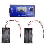 Haldzemo 1PC 3CH Digital Servo Tester ESC Checker CCPM Consistency Speed Controler + 2PCS 4 Cell AA Battery Holder Blue