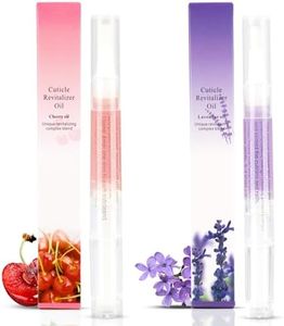 2PCS Cuticle Oil Pens for Nail Care,Cuticle Revitalizer Oil Pen with Soft Brush,Cuticle Oil to Prevent Nail Cracking and Dry (Cherry & Lavender Flavor)