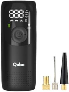 Qubo Digital Tyre Pressure Inflator by Hero Group | 5000 mAh Battery | 150 PSI | Type-C Charging | LED Light | Digital Display | 5 Air Fill Modes | Multiple Modes | Multiple Nozzles