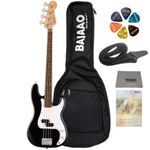 Fender Debut Series Precision Bass Guitar with Gig-Bag, Polishing Cloth, Strap, Picks & E-Book - Black