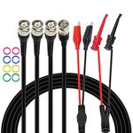 Amadget 3 Pack BNC Test Lead Set, BNC to BNC Cable, BNC to Alligator Clip & BNC to Mini Test Hook, Coaxial Cable Test Lead Probe for Oscilloscope