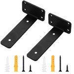 2 Pcs Floating Shelf Brackets for Shelves Brackets, 6 Inch/15cm Heavy Duty Industrial Black Metal Shelf Brackets, L Brackets Supports Shelving Brackets for Walls Scaffold Board Shelf Brackets