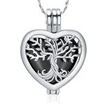 QGJNSGC Tree of Life Urn Necklaces for Ashes Heart Shape Cremation Jewelry Memorial Keepsake Jewelry Gifts for Women Men Memorial Lockets Ashes Holder for Pet