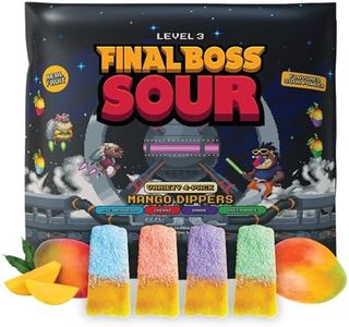Final Boss Sour, Fun Dip, Extreme Super Sour Powder with Real Candy-Tasting Dried Mangoes, (3.5 Ounces Bag, Pack of 4) - Vintage Old School 80s and 90s Party Candy (Variety Pack)
