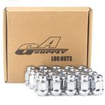 GAsupply 12x1.5 Chrome Lug Nuts, Closed End Bulge Acorn Lug Nuts Cone Seat 1.38" 35mm Tall 3/4" 19mm Hex, 20 Pack