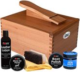 FOOTMATTERS Shoe Shine Valet Box - Hardwood Boot & Shoe Care