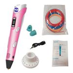 VCR Pink 3D Pen with USB Power - Pack of 3 x 3 Meters in Length Filament Forward Button to start 3D Pen - Adjustable Temperature for 1.75mm PLA - Perfect Pen for DIY Craft with LCD Display