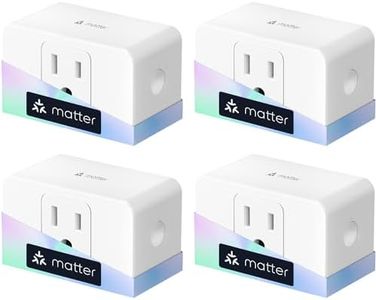 meross Matter Smart Plug, Energy Monitoring, Standby Killer, FFS Setup, 15A/1800W, 100% Privacy Wi-Fi Outlet Support Apple HomeKit, Alexa, Google Home with Schedule Timer, App & Voice Control (4 Pack)