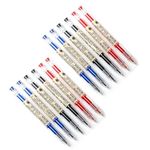 Gel Ink Pen Quick Drying Liquid Ink Pens fine point Japanese Style Pens 0.38 mm Ballpoint Maker Pen School Office student Exam Writing Stationery Supply Technical Pens 12Pcs(4 Black 4Blue 4Red)