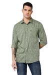 Cantabil Cotton Floral Printed Full Sleeve Regular Fit Green Casual Shirt for Men with Pocket | Cotton Casual Shirt for Men | Casual Wear Shirts for Men (MSHC00648_Green_38)