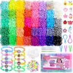 Funtopia 9000+ Loom Band Kit, 40 Colors Loom Bands Refill with Beads Charms, Friendship Bracelet Making Kit for Girls Kids Christmas Birthday Gifts