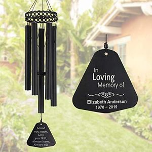 ASTARIN Personalized Engraved Memorial Wind Chimes,Custom Engraved Wind Chimes As Loss of Love Gift,in Memory of Loved One,Indoor-Outdoor Décor