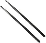 Nylon Drumsticks for Drum Set 5A Light Durable Plastic Exercise ANTI-SLIP Handles Drum Sticks for Kids Adults Musical Instrument Percussion Accessories (Black)