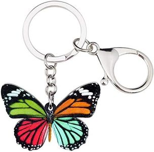 Bonsny Acrylic Floral Butterfly Keychains Key Ring Car Purse Bags INSECT Charms Gifts (Multicoloured)