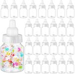 Tessco 72 Pcs 3.5 Inch Baby Bottle Shower Favor Mini Plastic Candy Bottle Clear Plastic Baby Bottles for Baby Shower Mini Baby Bottle Feeding Bottle Candy Box for Baby Shower Supplies Gift (White)