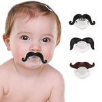 3Pcs Baby Pacifier, Funny Baby Pacifier, Soft Silicone Mustache Pacifier, Gentleman Mustache Designed Baby Pacifiers, Mustache Baby Pacifiers for Soothe Your Newborn Baby