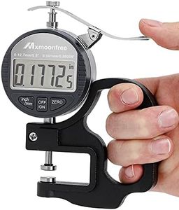 Mxmoonfree Digital Thickness Gauge 0.001mm/0.00005" | 0-12.7mm/0.5" Electronic Micrometer Thickness Meter with LCD Display, Unit Conversion, Storage Case, Extra Battery