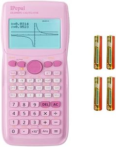 Graphing Calculator, IPepul Scientific Calculators 10 Modes (Complex, Statistics, Base-N, Equation, Table, Matrix, Vector, Graphic, G-Solve...),Ideal for School Supplies（Pink）