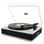 LP&NO.1 Record Player Wireless Turntable with Built-in Speakers and USB Play&Recording Belt-Driven Vintage Phonograph Record Player 3 Speed for Entertainment and Home Decoration(Light Gray)