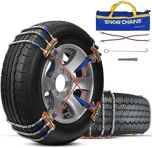 PLTMIV Snow Chains, Tire Chains for SUV Car Pickup Trucks, Universal Adjustable Emergency Traction Chains, Tire Width 195 205 215 225 235 245 255 265MM 8pack