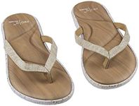 PRO 11 WELLBEING Orthotic Flip Flops with Arch Support (6 UK, Tan/White)