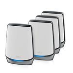 NETGEAR Orbi Whole Home Tri-Band Wi-Fi 6 Mesh System (RBK854), Wi-Fi 6 Router with 3 Satellite Extenders, Coverage up to 10,00 sq. ft. and 60 Plus Devices,11AX Mesh AX6000 Wi-Fi, Upto 6 Gbps