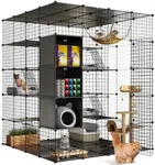 YITAHOME Cat Cage Indoor Large with Storage Cube DIY Outdoor Cat Enclosures Metal Cat Playpen with Hammock Platforms for 1-4 Cats 5 Tiers Cat Kennel Catio