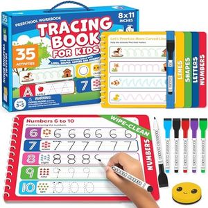 Preschool Learning Activities - Tracing Books for Kids Ages 3-5 - Toddler Handwriting Practice - Letter Tracing for Kids Preschool Kindergarten Workbooks 3-4, 4-5 - Learning Books - Summer Toys