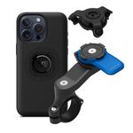 Quad Lock Handlebar Motorcycle Phone Mount Kit with Vibration Dampener and iPhone 15 Pro Max MAG Phone Case