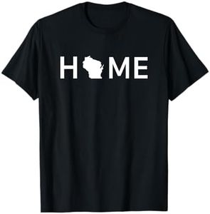 Home In Wisconsin Love U.S. State Outline Silhouette T-Shirt