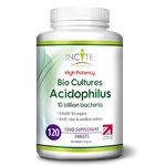 Acidophilus Bio Cultures 10 Billion CFU Food Supplement - 120 Easy Swallow 6mm Tablets Supplement