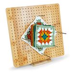 MicoSim Bamboo Crochet Blocking Board,Crochet Accessories for Knitting Crochet and Granny Squares,Blocking Board for Crochet Knitting and Crochet Projects… (11in)…