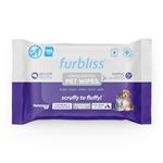 Furbliss Hygienic Pet Wipes for Dogs & Cats, Cleansing Grooming & Deodorizing Hypoallergenic Thick Wipes with All Natural Deoplex Deodorizer by Vetnique Labs (100ct, Unscented)