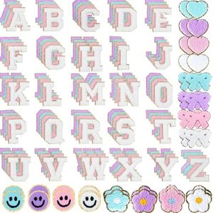 GAMYPET Chenille Letter Patches Self Adhesive Stickers for DIY – 136 Pcs Fuzzy Cute Varsity Patches Embroidery Jackets Jeans Patches Gift Bag Decoration
