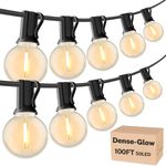 RTTY Outdoor String Lights Patio Light for Outside Waterproof G40 Shatterproof LED Bulbs, Dimmable Hanging Connectable Globe Lighting for Bistro, Backyard, Cafe, Porch, 2700K, 100 FT 52pcs
