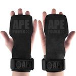 Power Ape Weight Lifting Straps with Wrist Support, Gym Wrist Straps for Weightlifting and Workout, Power Weightlifting Gym Gloves，Exercise Straps ，Lifting Grips Hand Straps for Men and Women(Black)